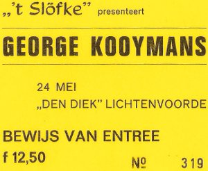 George Kooymans show ticket_319 May 24, 1987 Lichtenvoorde - Den Diek